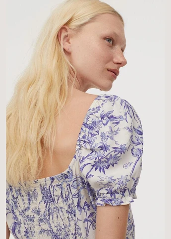 Топ лето,молочный в синие узоры, H&M (297848639)