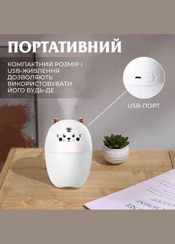 Увлажнитель воздуха Happy Life Bear USB Humidifier 220ml White No Brand HP-BH-17201W (298915455)