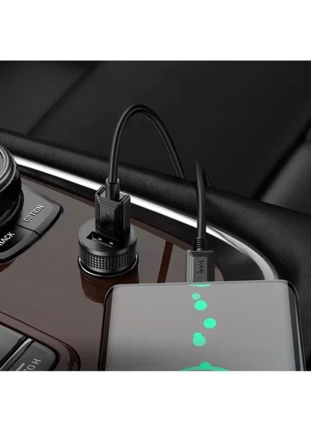 Автомобильное зарядное устройство Z49 Level dual port car charger Black Hoco (388529610)