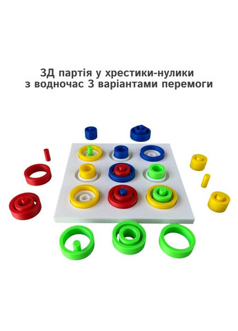 Настольная стратегическая игра «Крестики-нолики 3Д» для 2-4 игроков для детей и взрослых No Brand (364502724)