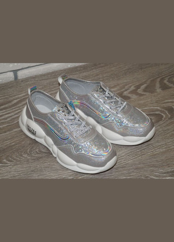 Срібні осінні кросівки для дівчинки сріблясті YTOP