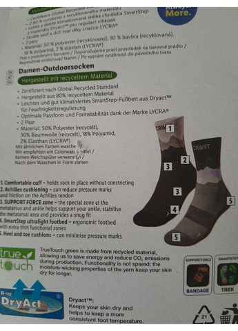 Чорні комплект трекінгових багатофункціональних шкарпеток 2 пари Crivit (365271051)