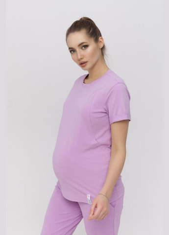 Лавандовая стильная футболка для беременных и кормящих лавандовая Юла мама