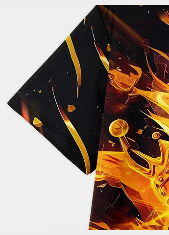 Черная футболка мужская 3d принт огненный мяч с короной король футбола термо дышащая летняя m 50 No Brand