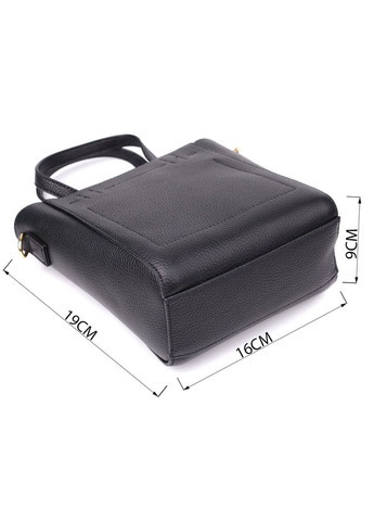 Трапецієподібна сумка для жінок з натуральної шкіри 22916 Чорний Vintage (349442741)