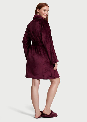 Халат женский Short Cozy Robe плюшевый Бордовый Victoria's Secret (328604563)