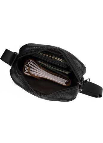 Шкіряна сумка крос боді чоловіча месенджер через плече чорна 14909 Vintage (329196791)