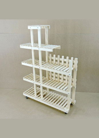 Підставка для квітів з дерева Нуазі на коліщатках бланже (ЦВТ-109001) No Brand (328226753)