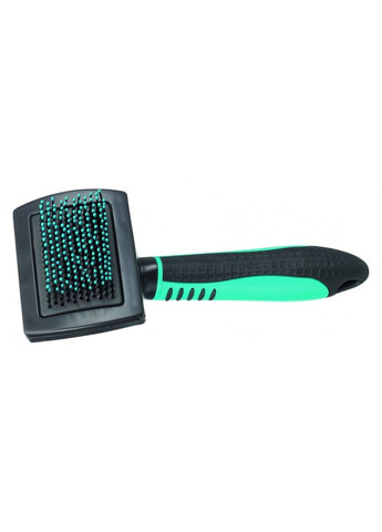 Щітка-пуходерка для собак м_яка з пластиковою ручкою та захисними кульками 7х16 см Trixie (355252648)