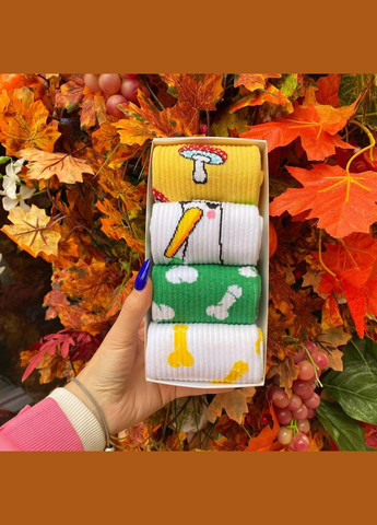 Комбинированные бокс женских высоких носков 36-41 на 4 пары в подарочной коробке Vakko (308336870)