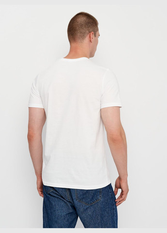 Біла футболка для чоловіків базова з коротким рукавом Роза