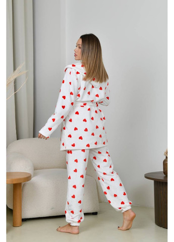 Червона домашній костюм штани теплі і халат . піжама жіноча махрова No Brand