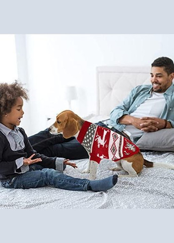 В'язаний акриловий светр для котів Pet Style "Червоний олень" 2XL No Brand - (323232390)