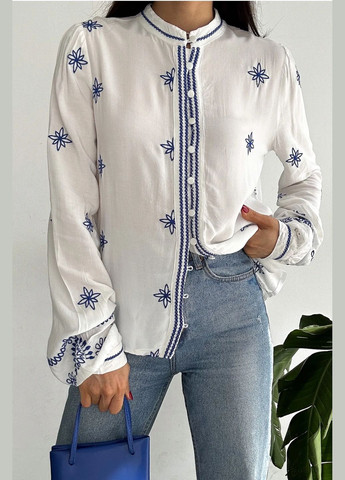 Біла блузка з вишивкою ESQ