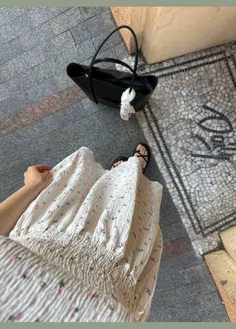 Молочное повседневный женское платье с цветочным принтом Гермес с цветочным принтом