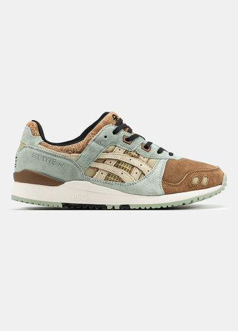Коричневые демисезонные кроссовки мужские asics gel-lyte iii brown mint | асикс гель лайт 3 коричневые зеленые No Brand