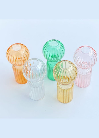 Ваза для квітів REMY-DEСOR скляна декоративна ваза Лімо жовтого кольору висота 18 см для декору будинку REMY-DECOR (266138085)