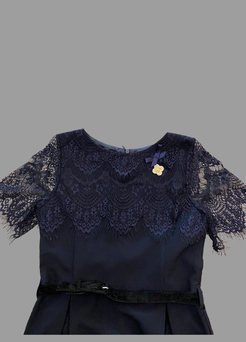 Шкільна сукня з коротким рукавом синя для дівчинки 134 Mone (336375168)