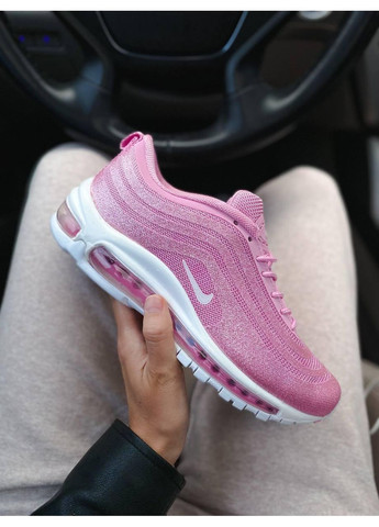 Розовые демисезонные кроссовки мужские nike air max 97 swarovski pink v2 найк аир макс 97 No Brand