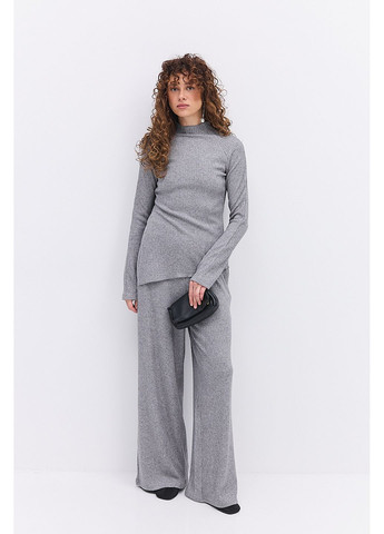 Жіночий трикотажний костюм в рубчик з асиметричним низом у кофті Arjen (364653253)