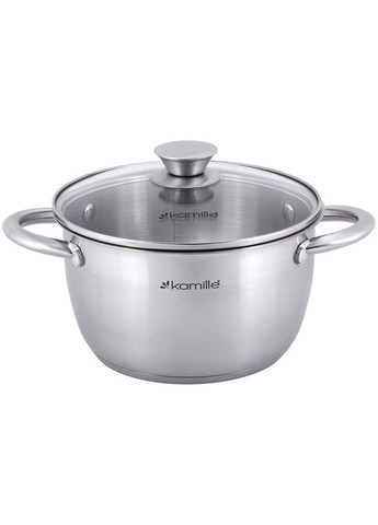Набір каструль 3 предмети з нержавіючої сталі з мірною шкалою для приготування та зберігання їжі Kamille (368977951)