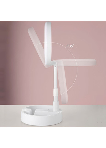 Дзеркало косметичне настільне з LED-підсвічуванням та органайзером для макіяжу No Brand (360867069)