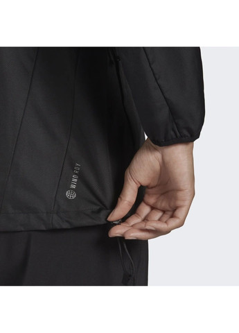 Чорна вітровка жіноча own the run hooded running windbreaker black h59271 adidas