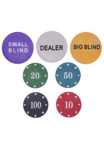 Набір для покеру в пластиковому кейсі SP-200S-A (200 фішок, з номіналом, 2 кол. карт, 5куб) (200S-A) SP-Sport (361434354)