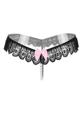 Трусики-стрінги з перлами Sexy OneSize чорний (8-36) No Brand (312005126)