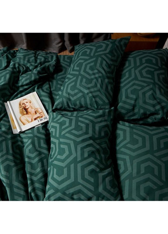Комплект постільної білизни Бязь Gold Люкс Полуторний 143х210 наволочки 2х40х60 (MS-820009150) Moon&Star Emerald Maze (356113178)
