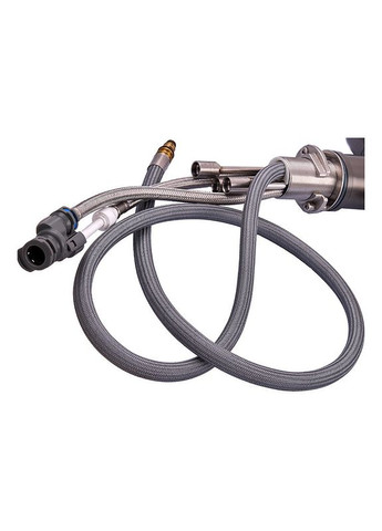 Кухонный смеситель LUX-024 Graphite с выдвижной лейкой из нержавеющей стали на две воды (ZX5557) Zerix (370948263)