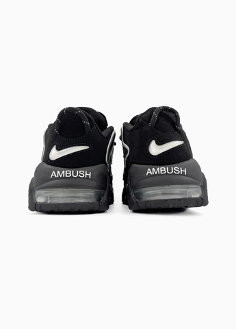 Черные демисезонные кроссовки мужские и женские nike air more uptempo black | найк аир мор уптемпо черные No Brand