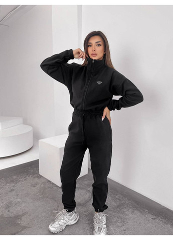 Жіночий теплий комбінезон із флісу Fashion чорний