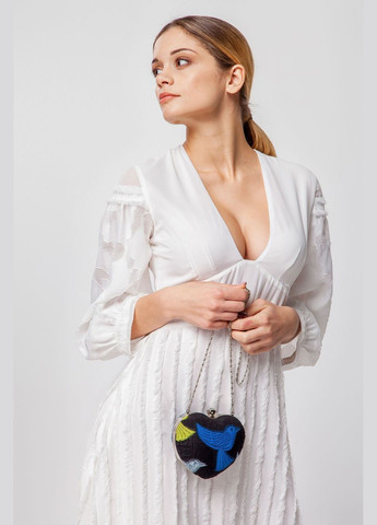 Молочное праздничный, коктейльное белое нежное платье с эксклюзивной коллекции клеш, а-силуэт Nai Lu-na by Anastasiia Ivanova однотонное