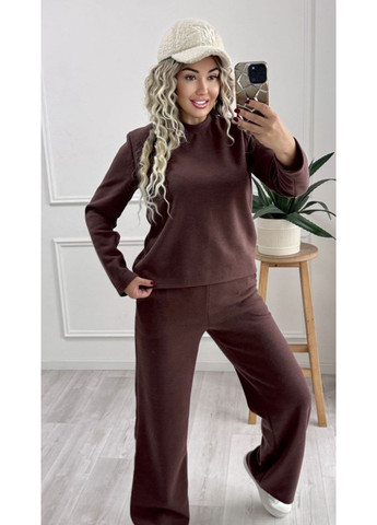 Теплий жiночий костюм кавового кольору 35462 Fashion (365254512)