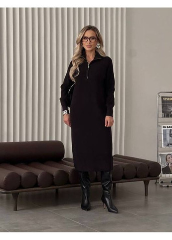 Чорна повсякденний сукня жіноча Гермес однотонна