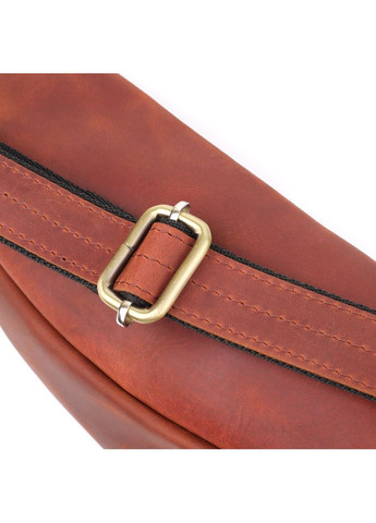 Мужская сумка-бананка из натуральной винтажной кожи с регулируемым ремнем рыжая No Brand (352167685)