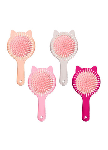 Детская расческа для волос массажная с ушками, Ярко-розовая Kika (302723497)