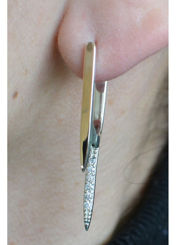 Серебряные серьги с золотыми вставками Silver Style (366813679)