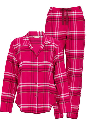 Рожева зимня жіноча піжама 5120-5121 тепла байкова фемелі лук новорічна колекція кофта + брюки Cyberjammies Isabella