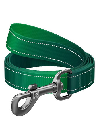 Поводок для собак WAUDOG нейлоновый светоотражающий зеленый 20мм 200см для прогулок и тренировок ProDobro (373221488)
