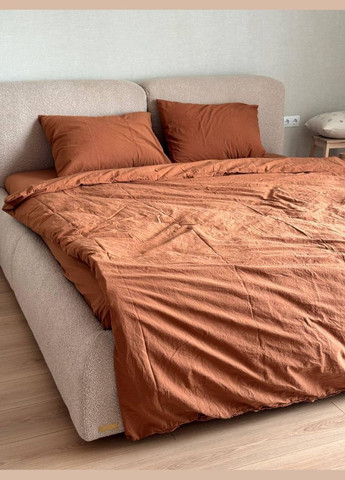 Постельный комплект Вареный хлопок Полуторный 150х210 наволочка 50х70 2шт Медный (П4К-al-sikel-var-010) No Brand (342097618)