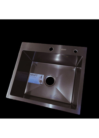 Комплект кухонной мойки Handmade PVD черная HS54*48 (3.0/1.0 мм) декор Kraft (350671460)