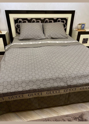 Постельное белье хлопковое Гучи Двуспальное 180 x 220 Бязь Бронза 70 х 70 No Brand (322846807)