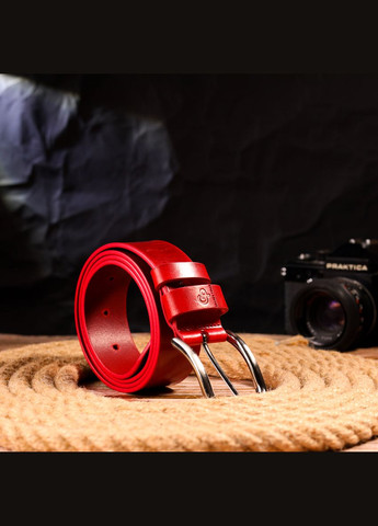 Жіночий ремінь шкіряний 21475 Червоний Grande Pelle (302972154)