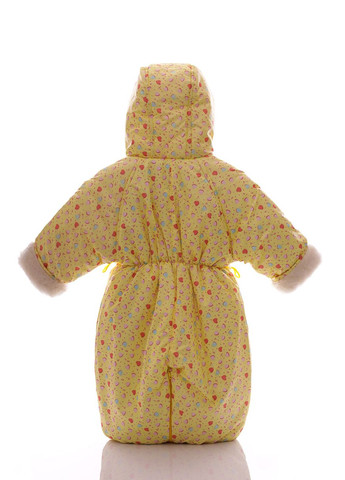 Комбінезон Трансформер для дівчинки на хутрі з принтом Сердечок жовтий 86 см (27473) BABYKROHA (297199379)