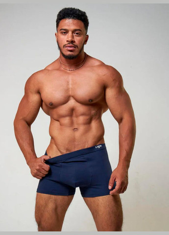 Труси чоловічі боксери набір трусів чоловічих 4 шт труси шорти однотонні L Чорний Cірий Світло-сірий Cиній 73645 B.JOBSEN (333208093)