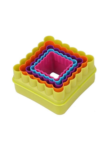 Набір із 6 пластикових квадратних форм вирубок для пряників та печива Kitchen Master (291876854)