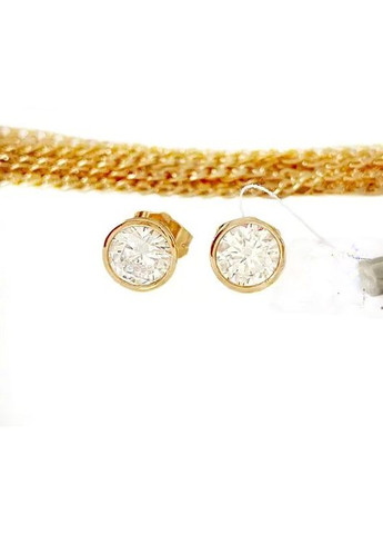 Позолочені Сережки-гвоздики д.8мм, Позолота No Brand (345742056)