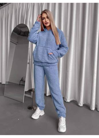 Жіночий м'який утеплений костюм із фактурного матеріалу з худі No Brand (371813863)